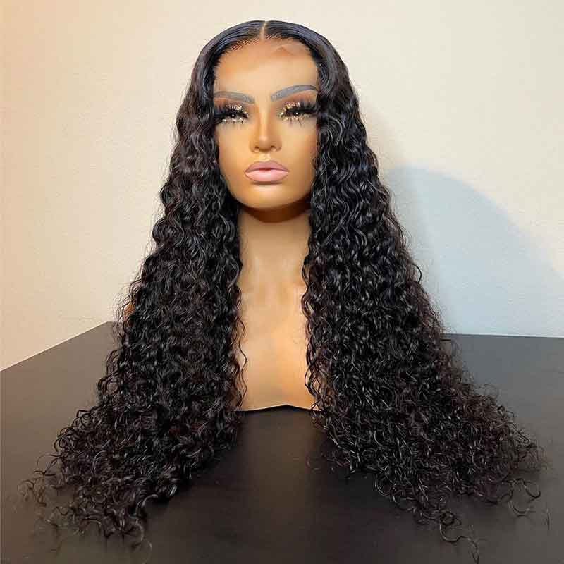 Ulike Deep Wave 4x4 Glueless Lace Closure Human Hair Wigs For Black Women