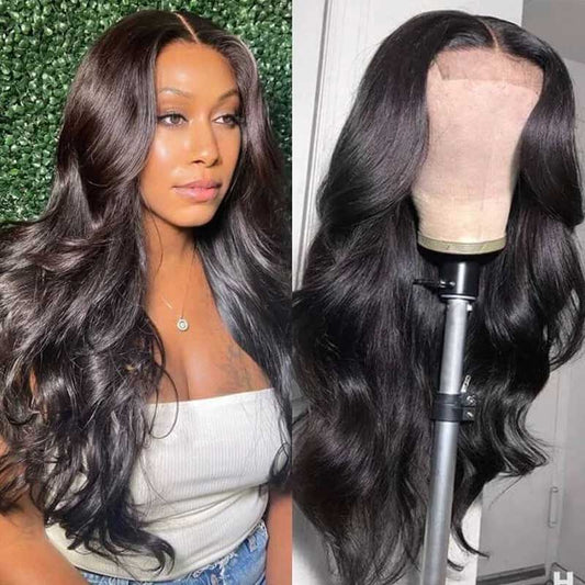 Ulike Pre Plucked Body Wave 4x4 Closure Wig 100% Brazilian Human Hair