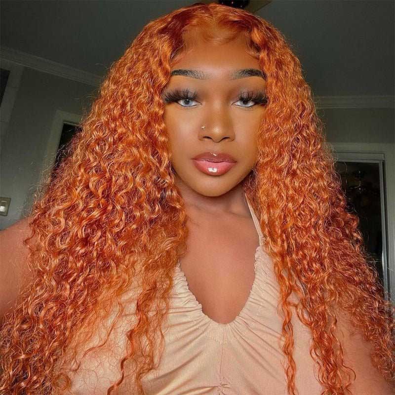 Ulike Ginger Color Lace Front Wigs Jerry Curly 13*4 13*6 Lace Wigs With Pre Plucked Hairline