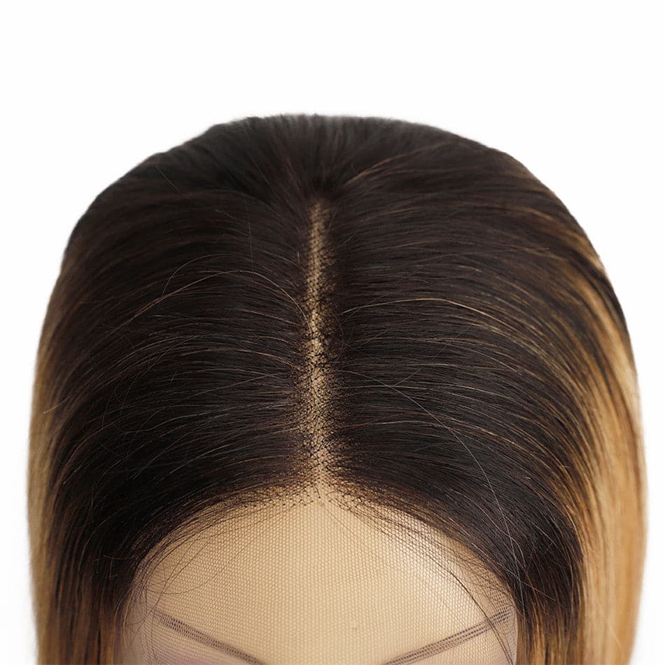 Ulike Honey Blonde 1B/27 Ombre Colored Hair Wigs Straight And Body Wave 13×4 Lace Front Wigs New Style 180% Density