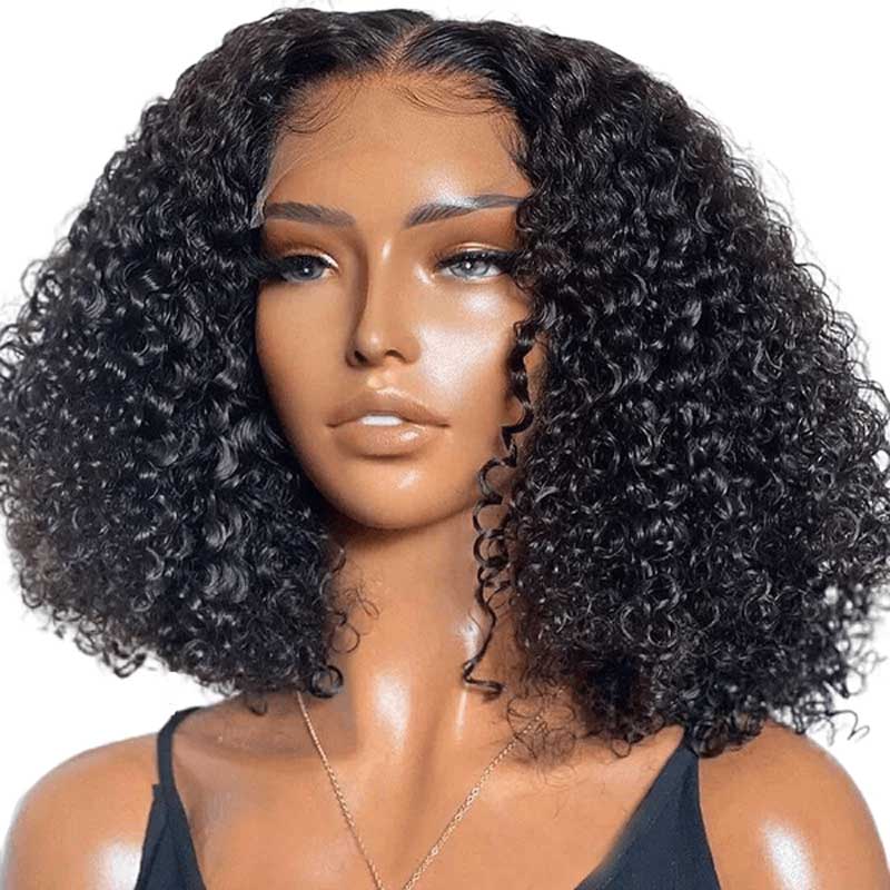 Ulike Kinky Curly Human Hair Bob Wigs Pre-Plucked 13x4 Lace Front Wigs Favorable Price