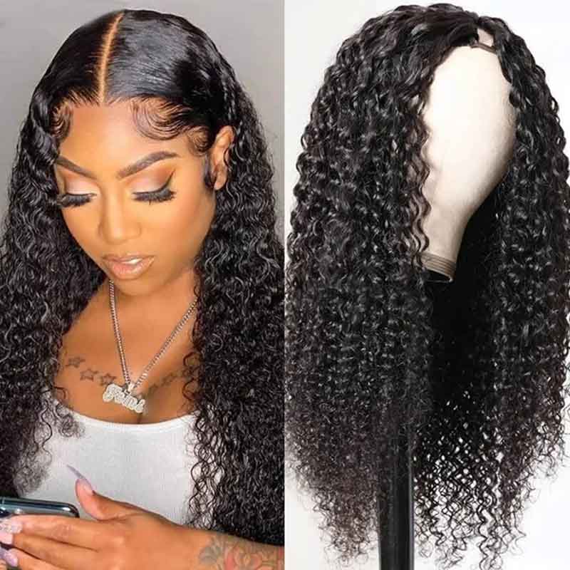 Ulike Kinky Curly Wig U Part Wig Brazilian Virgin Human Hair Beginner Friendly