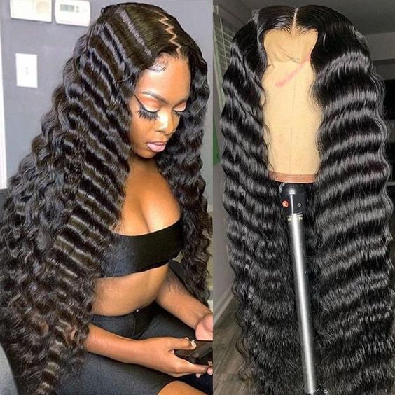 Ulike Loose Deep Wave 13x4 Transparent Lace Wigs 100% Vrigin Human Hair