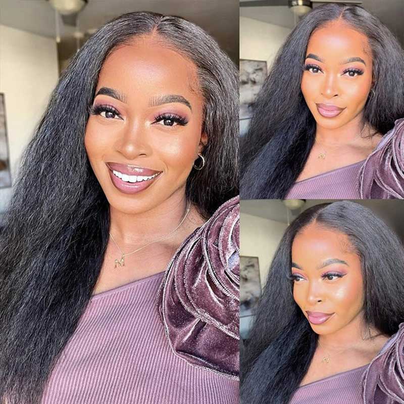 Ulike Pre-Plucked 13x6 HD Lace FrontaL Wigs With Baby Hair Kinky Straight Human Hair Wigs Online 180% Density