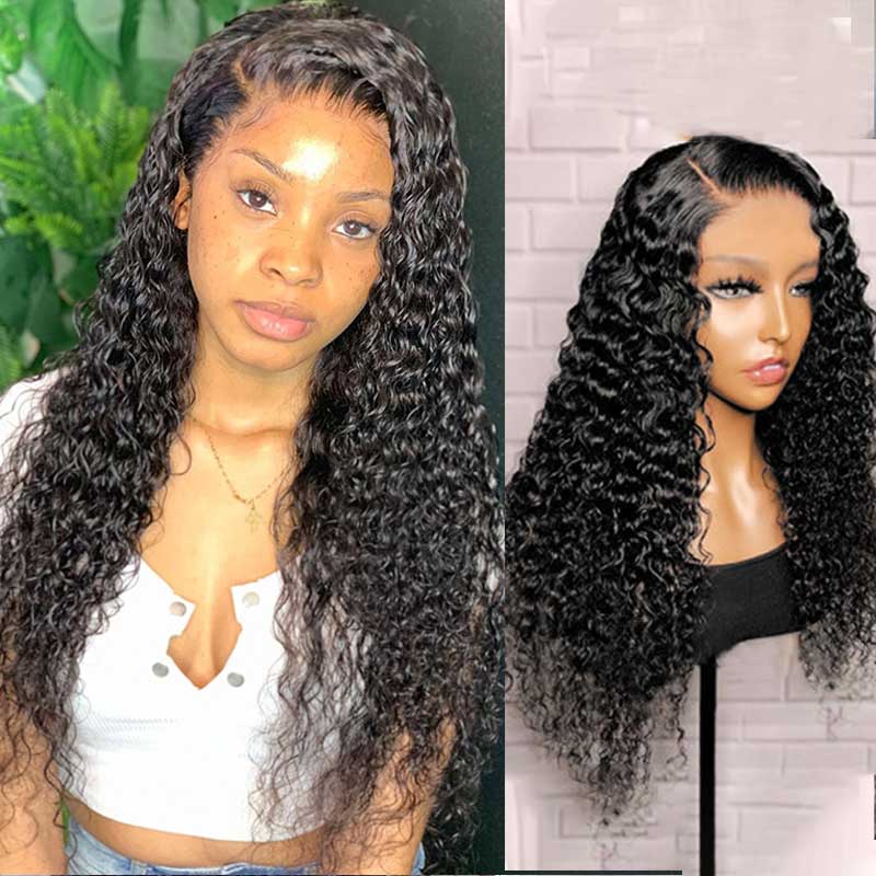 Ulike Pre Plucked Transparent Lace 13x4 Water Wave Human Hair Wigs With Natural Hairline