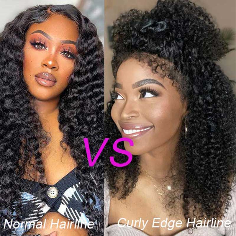 Ulike Realistic Deep Wave 360 Lace Front Wigs 4C Edges Curly Baby Hairline Wigs