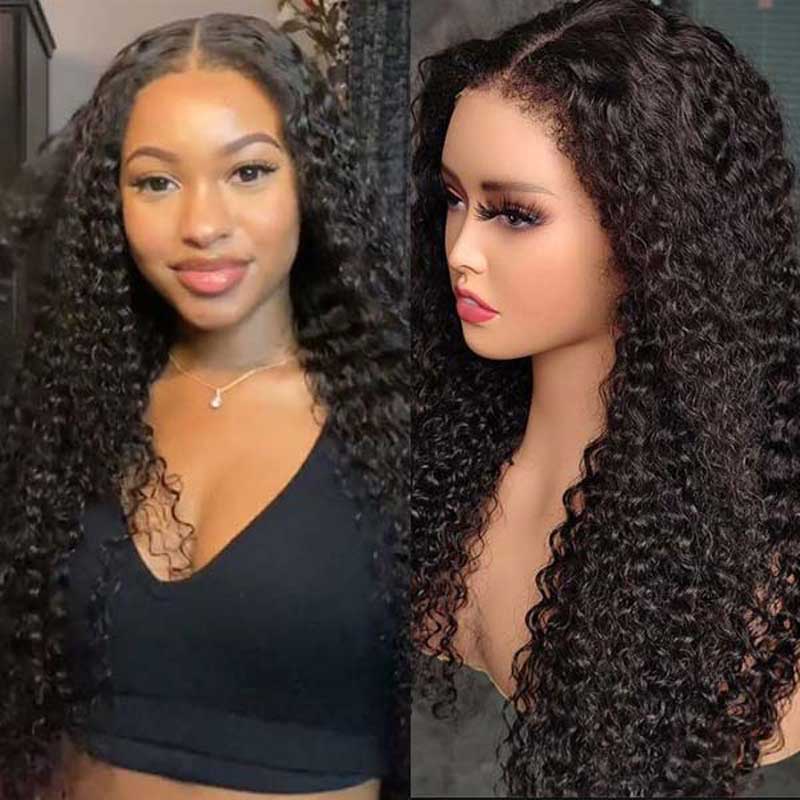 Ulike Realistic Deep Wave 360 Lace Front Wigs 4C Edges Curly Baby Hairline Wigs