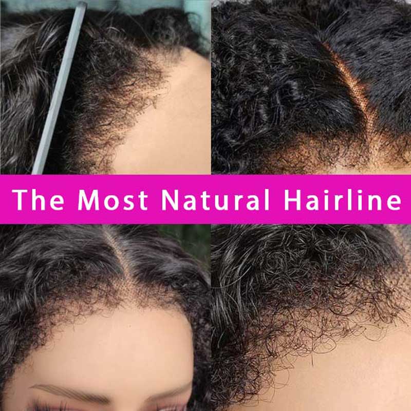 Ulike Realistic Deep Wave 360 Lace Front Wigs 4C Edges Curly Baby Hairline Wigs