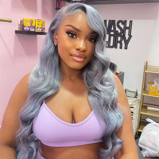 Ulike Silver Grey Colored Lace Front Wigs Straight/Body Wave 13×4 Transparent Lace Wigs