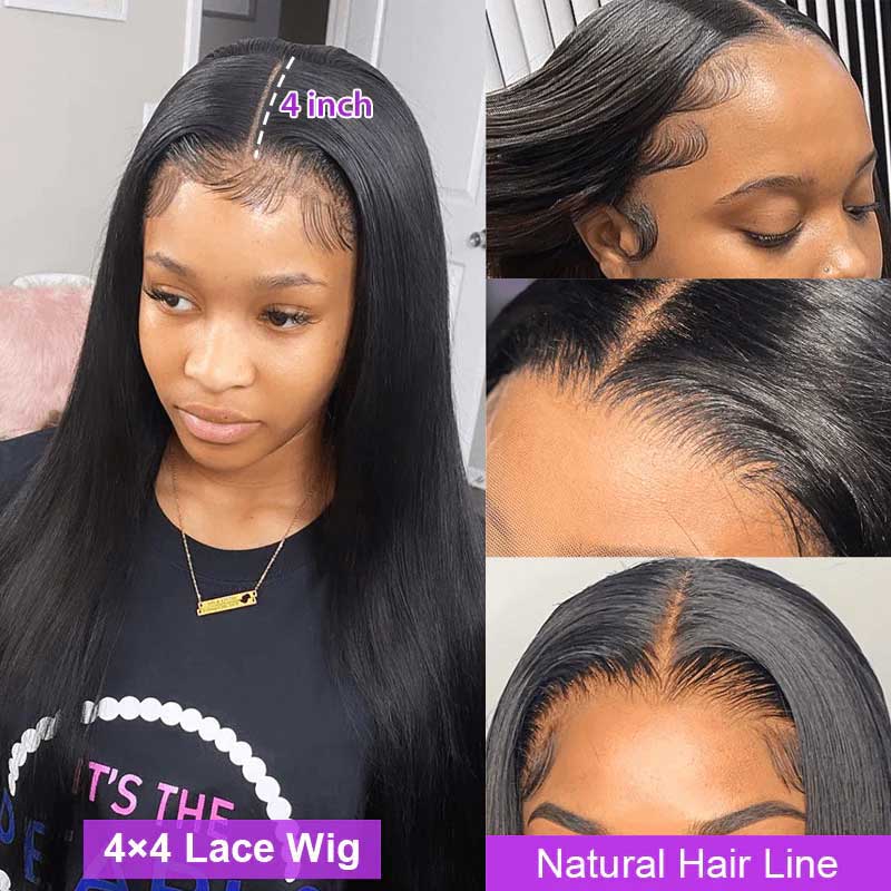 Ulike Straight 4x4 Closure Wigs For Black Women