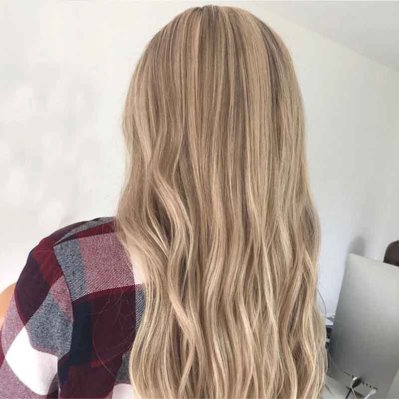 Ulike Body Wave Brown Hair With 613 Blonde Balayage Highlight 13x4 Lace Frontal Wig Shadow Root Transparent Lace Wigs