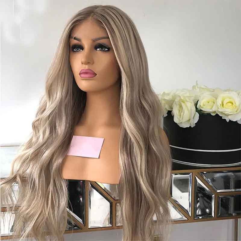 Ulike Body Wave Brown Hair With 613 Blonde Balayage Highlight 13x4 Lace Frontal Wig Shadow Root Transparent Lace Wigs