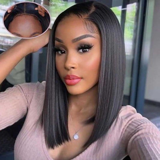 Ulike Straight Wear&Go Glueless Bob Wigs Beginner-Friendly Lace Closure Glueless Wig