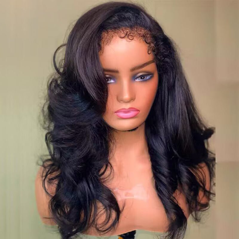 Ulike Type 4C Edges Hairline Body Wave Transparent Lace Wig 13×4 Lace Front Wigs With 4C Hairline