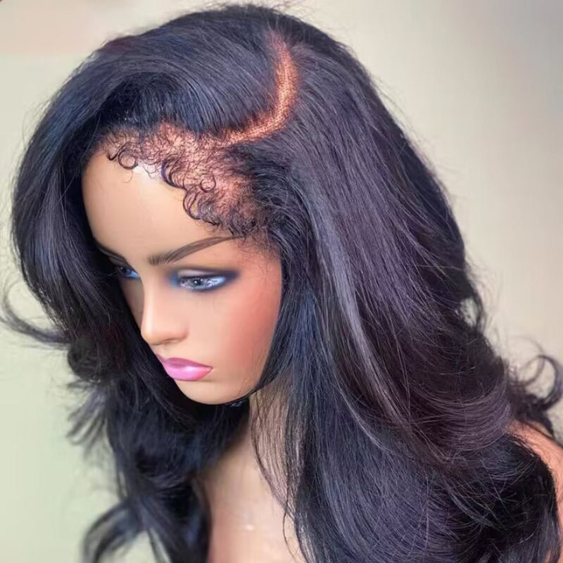 Ulike Type 4C Edges Hairline Body Wave Transparent Lace Wig 13×4 Lace Front Wigs With 4C Hairline