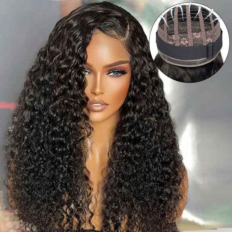 Ulike Water Wave Lace Front Wigs With Hollow Out Breathable Cap 13X4 Transparent Lace Glueless Wigs