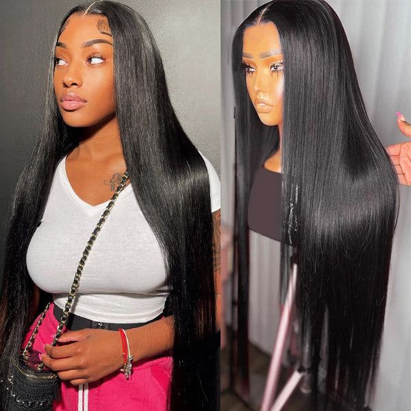 Alibonnie Wear Go Straight Lace Front Wigs 13x4 Transparent Lace Human Hair Air Wig