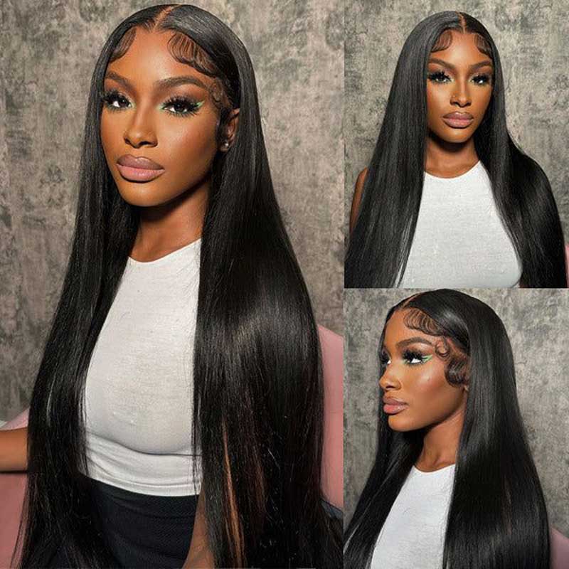 Alibonnie Wear Go Straight Lace Front Wigs 13x4 Transparent Lace Human Hair Air Wig