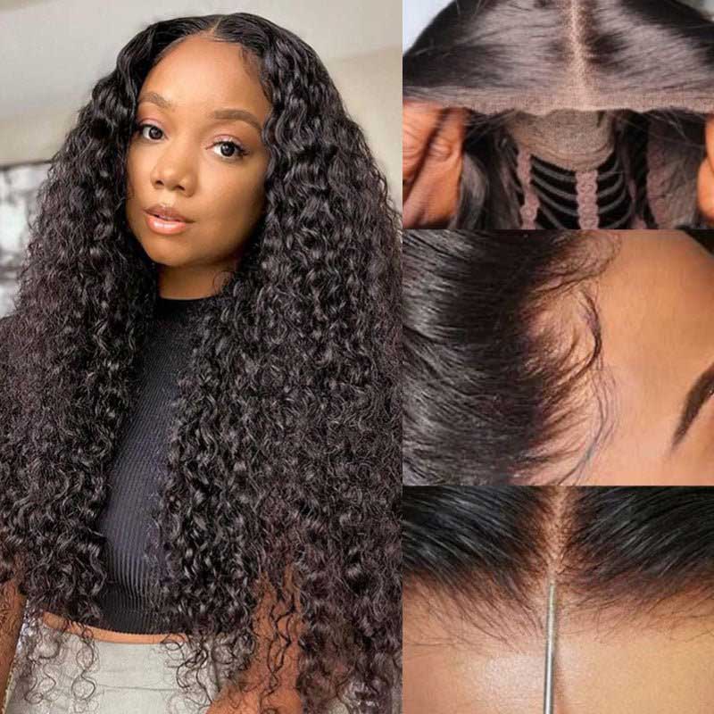 Ulike Wear Go Water Wave Human Hair 5x5 Pre Cut Lace Closure Glueless Air Wig More Breathable