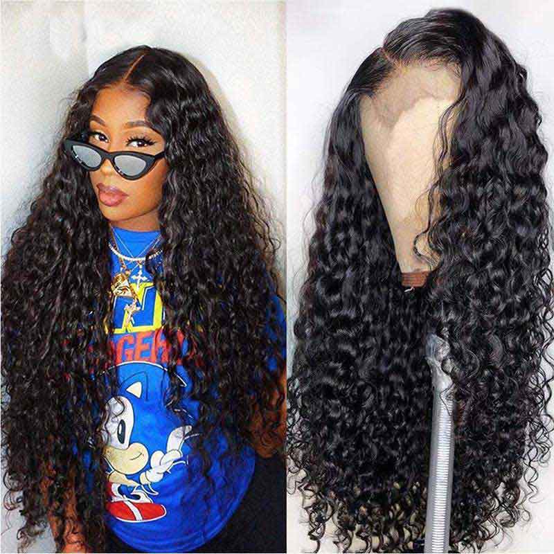 Ulike Wet And Wavy Water Wave  4x4 Lace Closure Human Hair Wigs