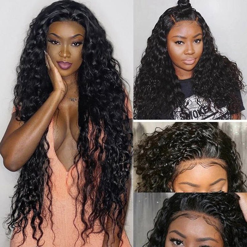 Ulike Wet And Wavy Water Wave  4x4 Lace Closure Human Hair Wigs