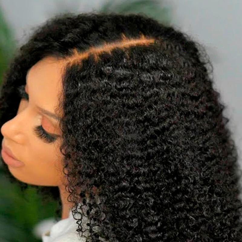 Beginner Friendly Thin V Part Wig Natural Scalp Curly Human Hair Upgrade U part Wig No Leave out