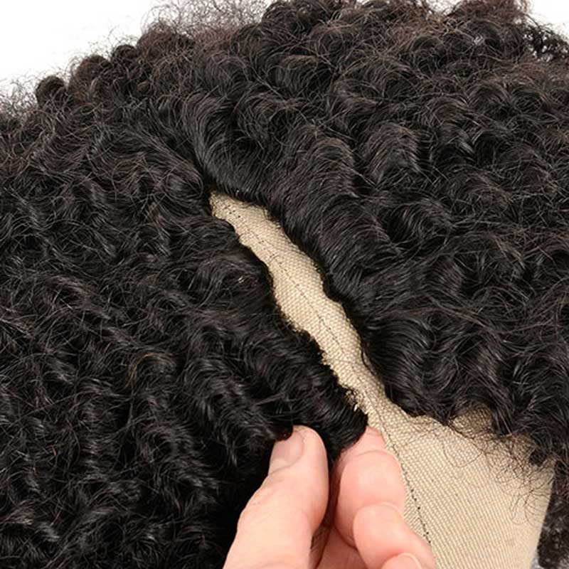 Beginner Friendly Thin V Part Wig Natural Scalp Curly Human Hair Upgrade U part Wig No Leave out