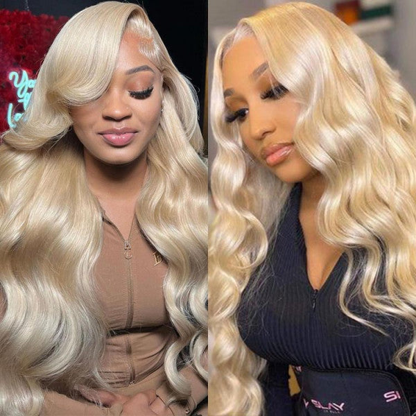 613 Blonde Hair Color Body Wave 13x6 HD Lace Frontal Wigs Human Hair