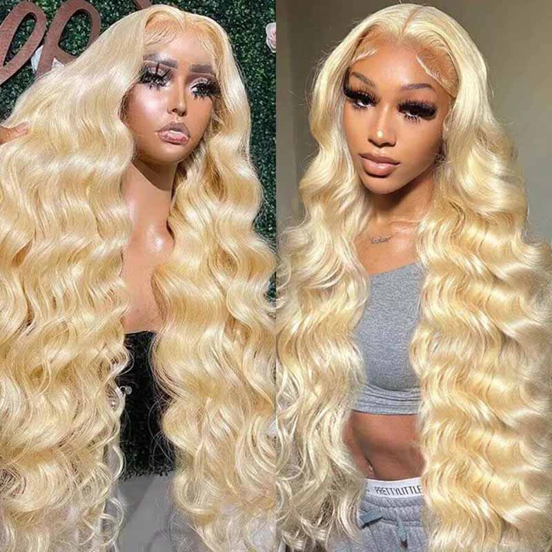 Blonde #613 Brazilian Body Wave Wig 13x4 Lace Front Human Hair Wigs Pre Plucked Ready To Wear