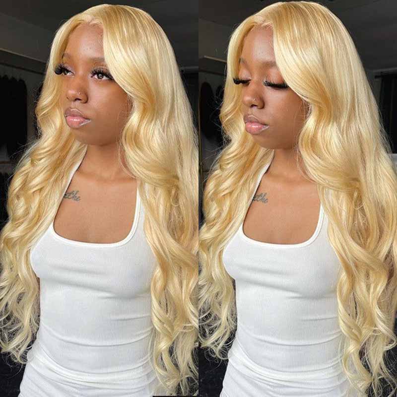 Blonde #613 Brazilian Body Wave Wig 13x4 Lace Front Human Hair Wigs Pre Plucked Ready To Wear