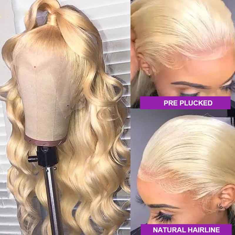 Blonde #613 Brazilian Body Wave Wig 13x4 Lace Front Human Hair Wigs Pre Plucked Ready To Wear