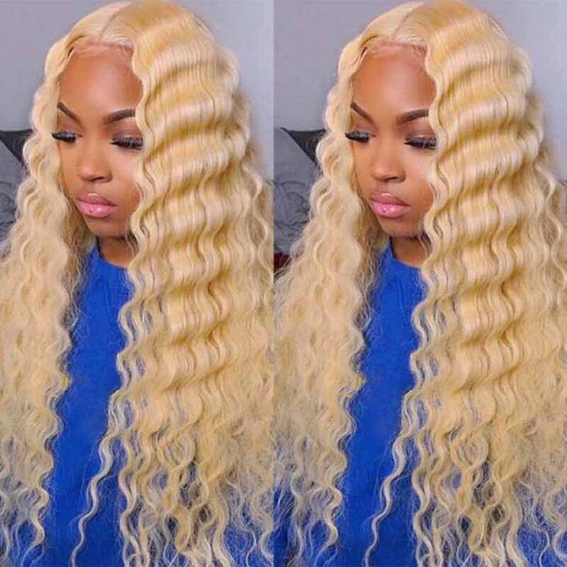 Blonde Wig 613 Lace Front Human Hair Wigs 13x4 Deep Wave Lace Front Wig Brazilian Human Hair Wigs