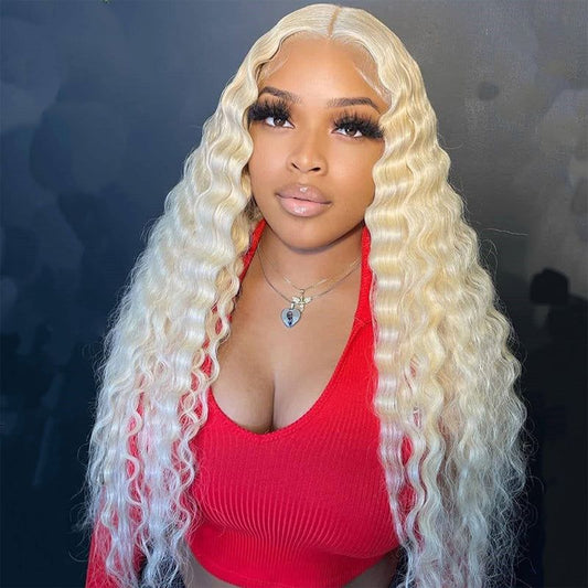 Blonde Wig 613 Lace Front Human Hair Wigs 13x4 Deep Wave Lace Front Wig Brazilian Human Hair Wigs