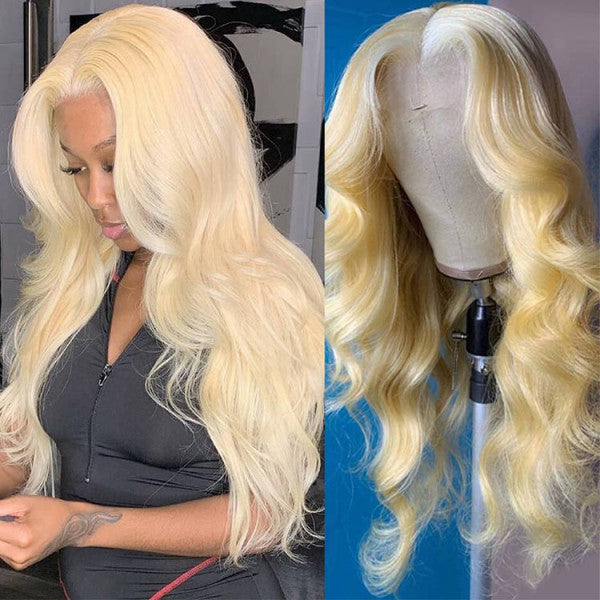 Blonde Color Body Wave 5×5 HD Lace Closure Wigs Human Hair