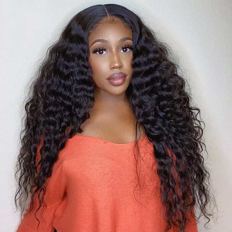 Brazilian Loose Deep Wave 13x4 Lace Front Human Hair Wigs For Women