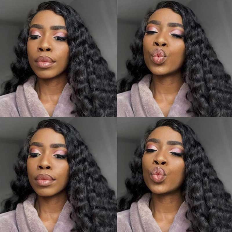 Brazilian Loose Deep Wave 13x4 Lace Front Human Hair Wigs For Women