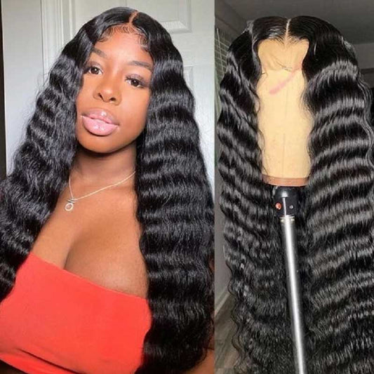 Brazilian Loose Deep Wave 13x4 Lace Front Human Hair Wigs For Women