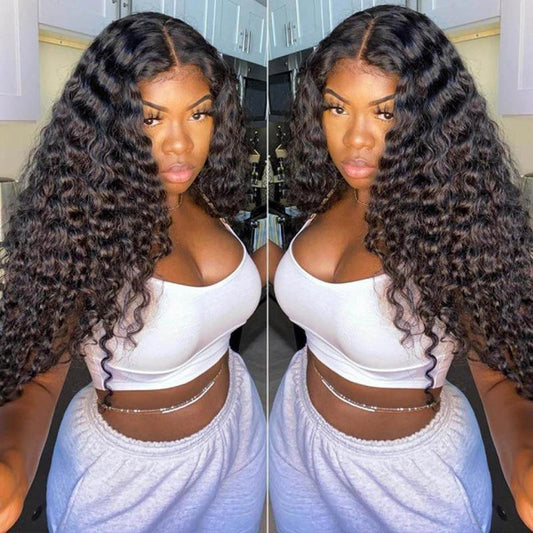 Deep Wave Lace Frontal Wigs 10-32 Inchs Real Human Hair 13x4 Lace Front Wig