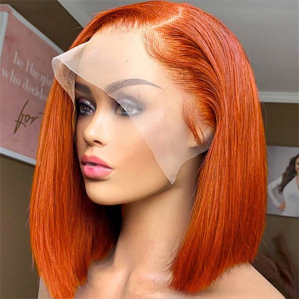 Ginger Color Short Bob Wigs 100% Virgin Human Hair