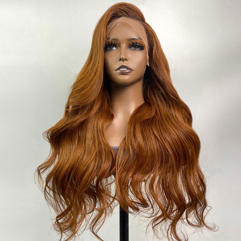 Ginger Wigs Brown Colored Human Hair Wigs For Women Body Wave 13X4 Lace Frontal Wigs