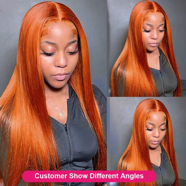 New Fashion Orange Color 13*4 Lace Frontal Wig Straight/Body Wave