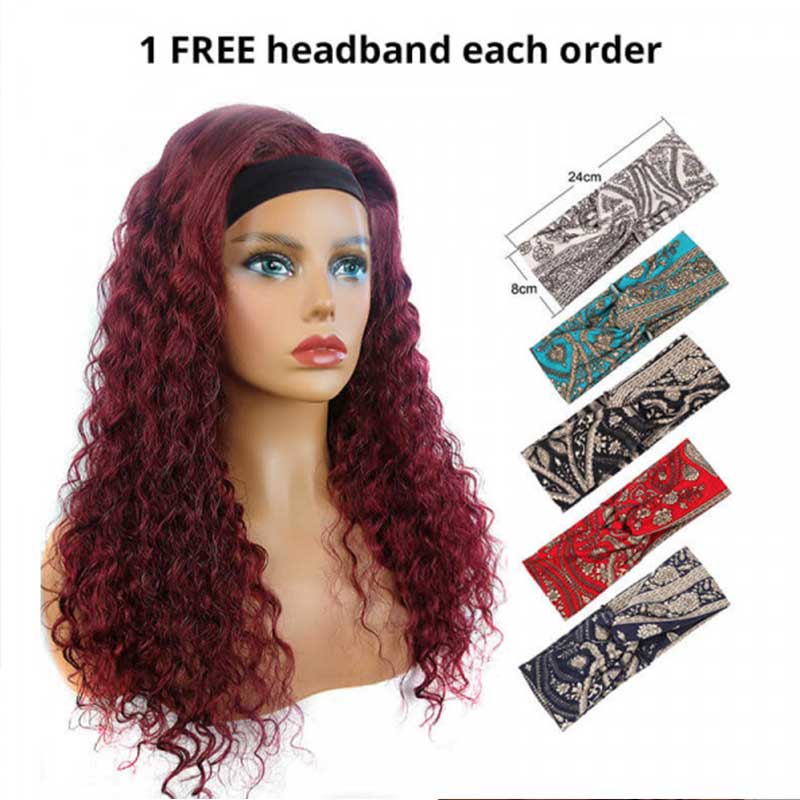 Glueless Headband Wigs Deep Wave Human Hair Wigs For Beginners 180% Density Wigs