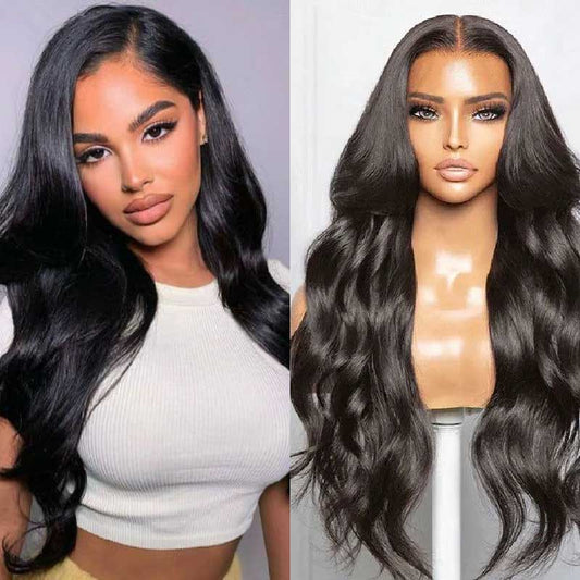 HD Lace Body Wave Human Hair Wig Natural Color Pre Plucked With Baby Hair