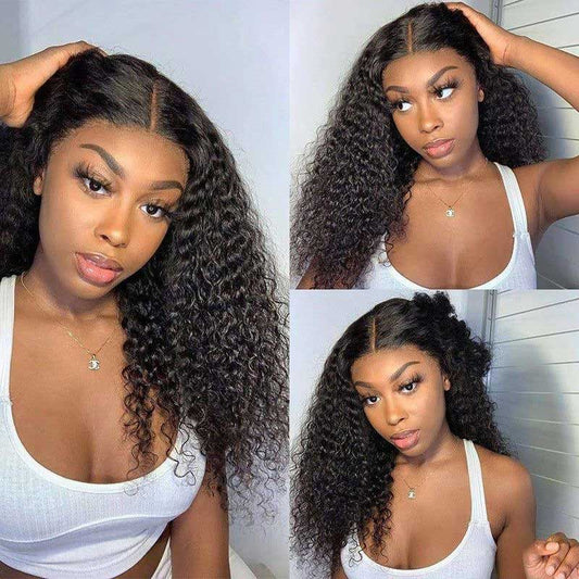 HD Lace Curly Lace Front Wigs 100% Human Hair Lace Front Wigs Pre Plucked With Baby Hair