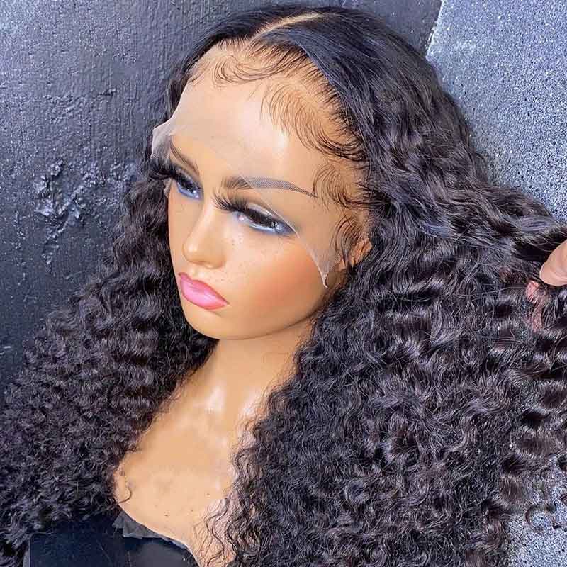 Invisible Skin Melt HD Lace Wig Jerry Curly 13x4 Lace Front Wigs Human Hair Pre Plucked