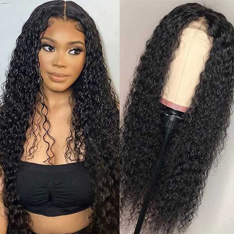 Jerry Curly 13x4 Lace Frontal Wigs Human Hair Transparent Lace Wig Easy Melted