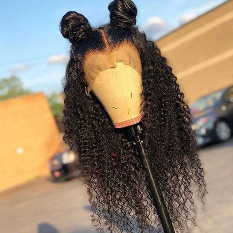 Jerry Curly 13x4 Lace Frontal Wigs Human Hair Transparent Lace Wig Easy Melted