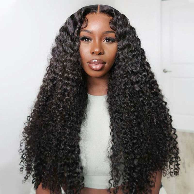 Jerry Curly 13x4 Lace Frontal Wigs Human Hair Transparent Lace Wig Easy Melted