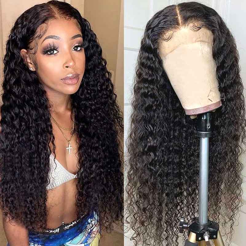 Long Wigs  Deep Wave Wigs Human Hair Lace Front Wigs Pre Plucked With Babay Hair