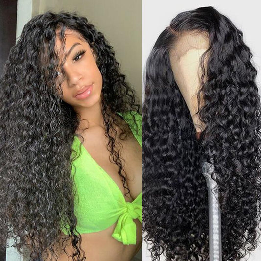 Long Wigs  Deep Wave Wigs Human Hair Lace Front Wigs Pre Plucked With Babay Hair